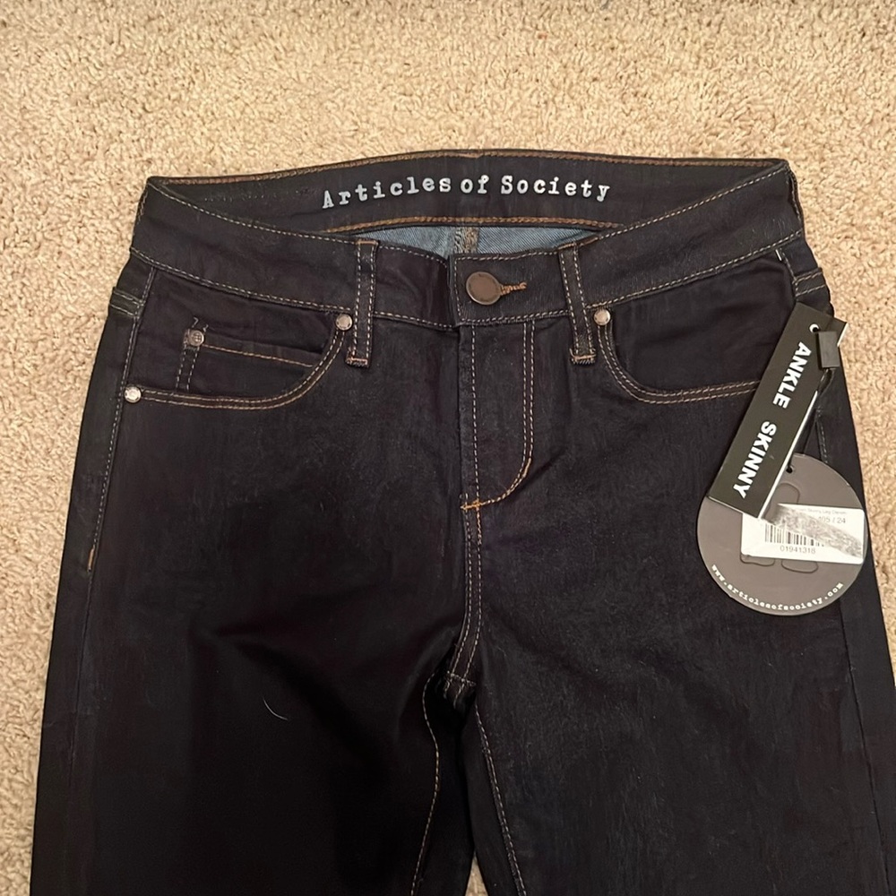 Articles of Society Skinny Ankle Jeans Dark Wash 24